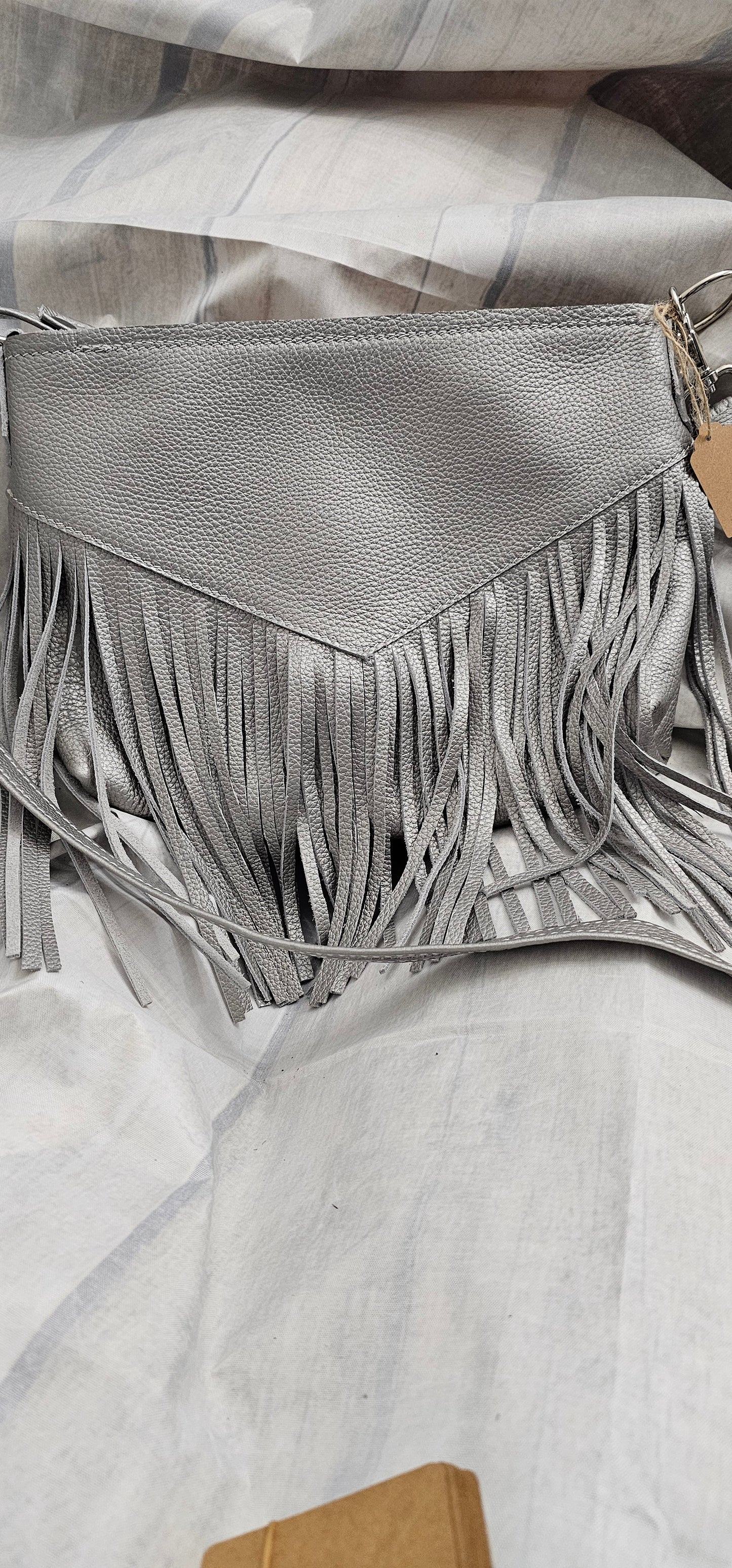 Silver Dreams LEATHER. Fringe Bag
