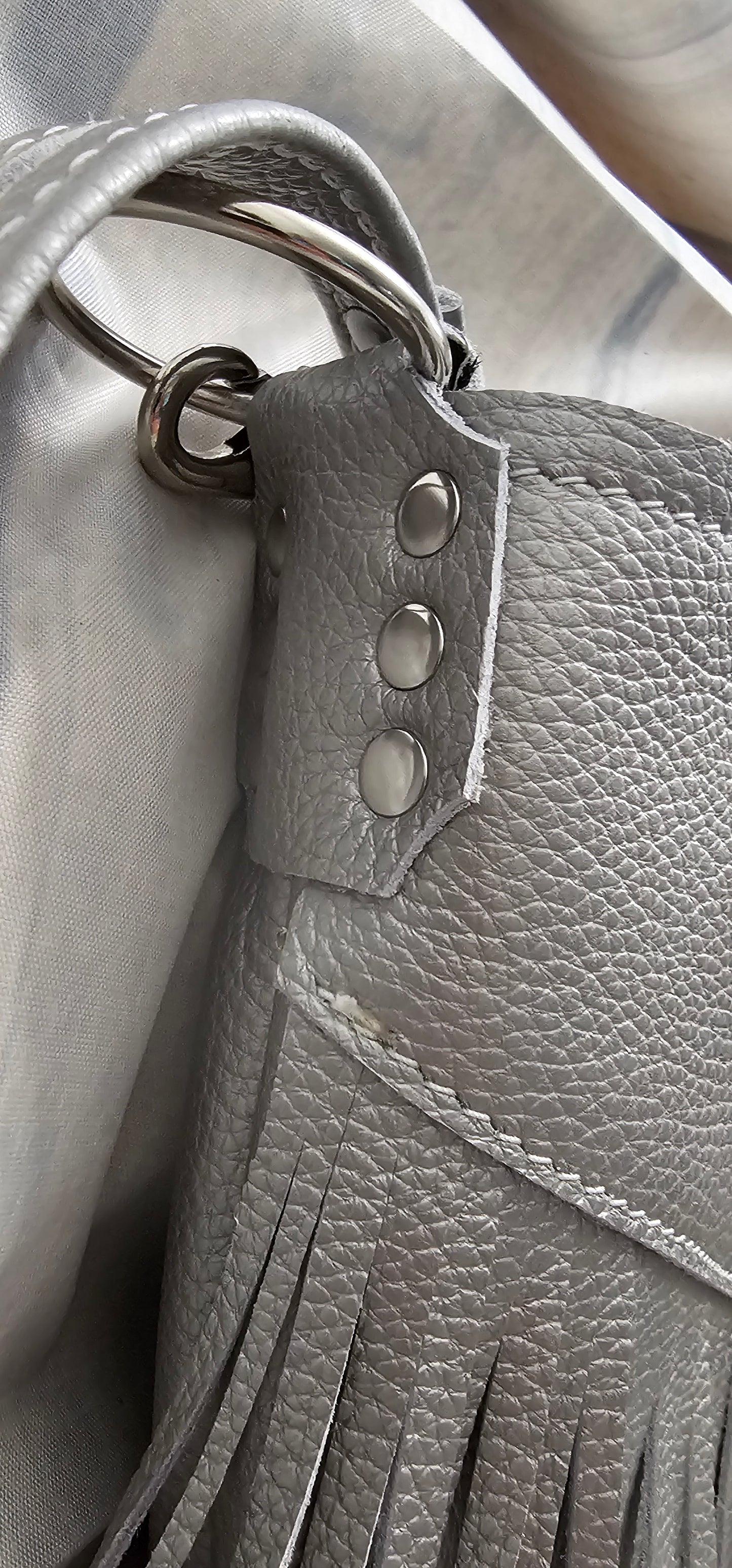Silver Dreams LEATHER. Fringe Bag