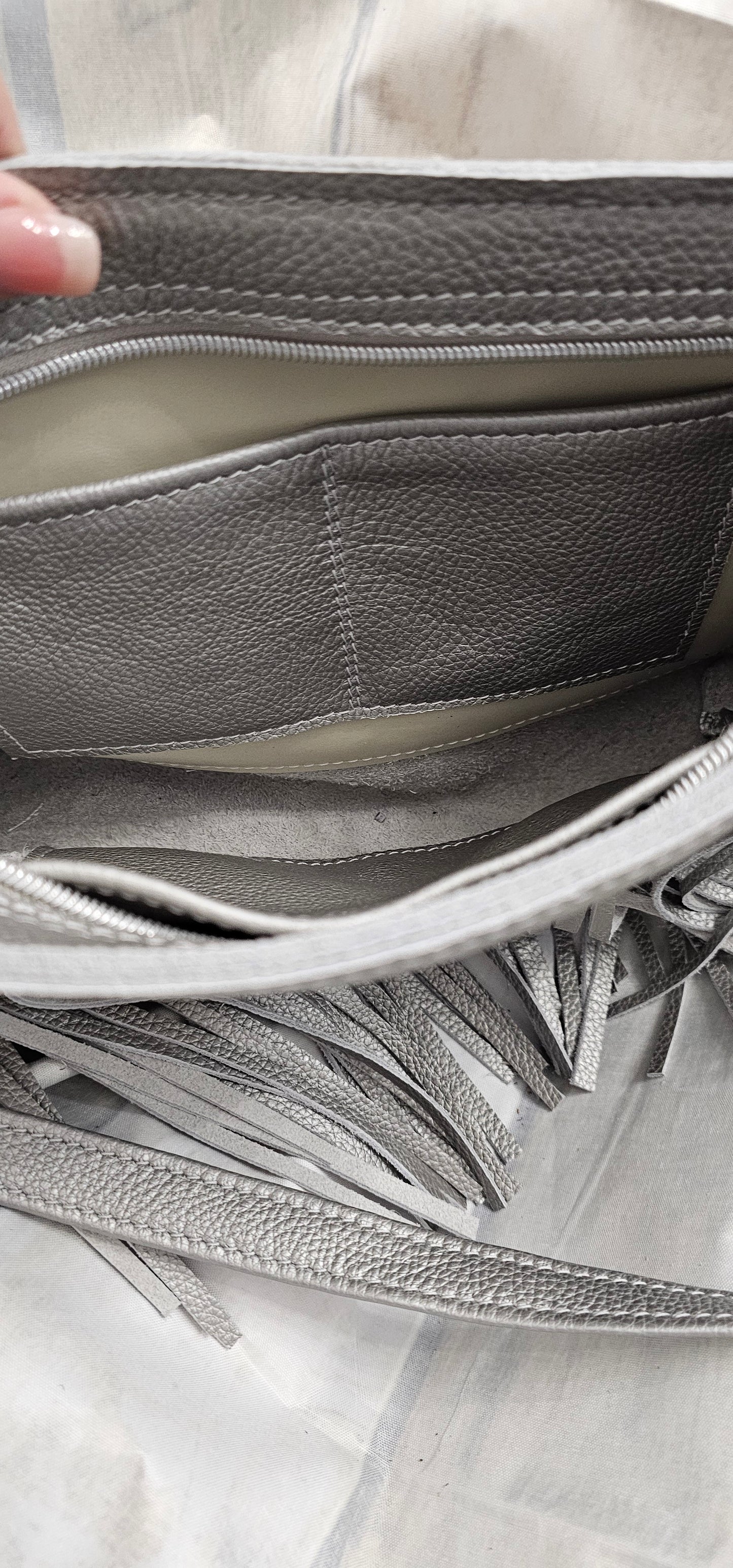 Silver Dreams LEATHER. Fringe Bag