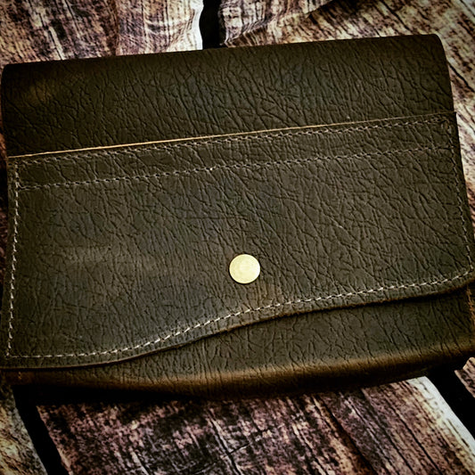 Dark Brown Shrunken embossed bible bag