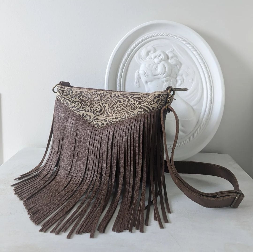VALLEY Tassel Embossed Purse Western Boho