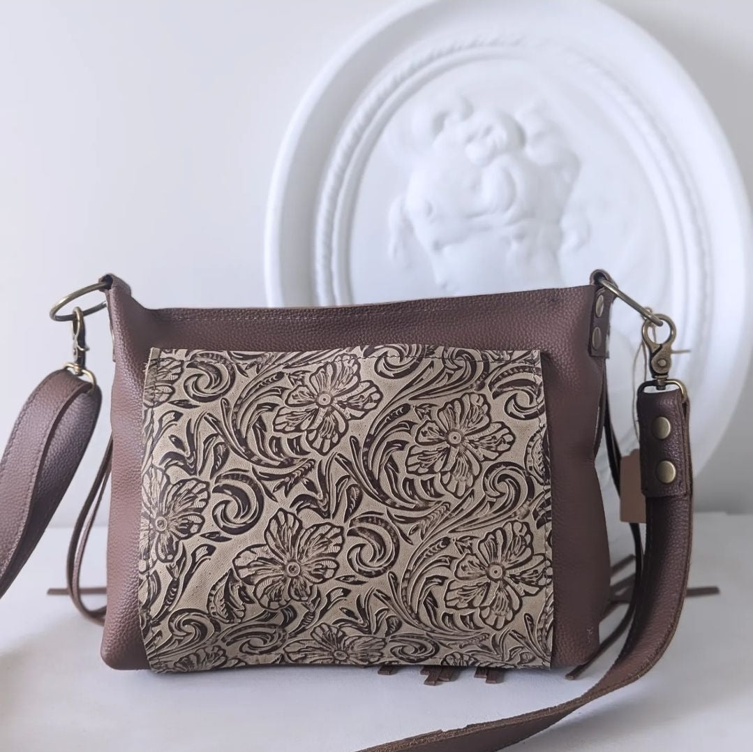 VALLEY Tassel Embossed Purse Western Boho