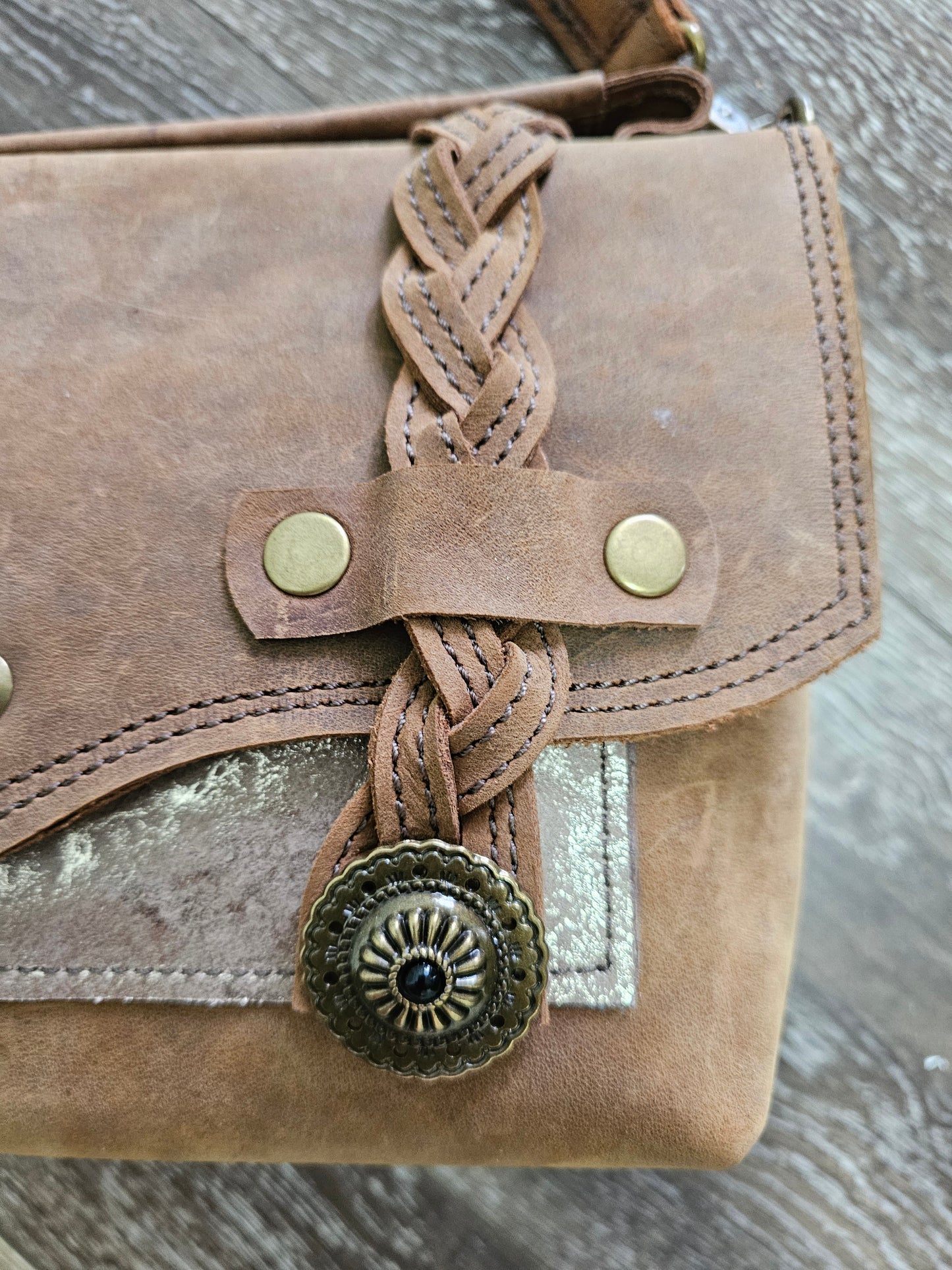 Autumn Braided Crossbody. Leather