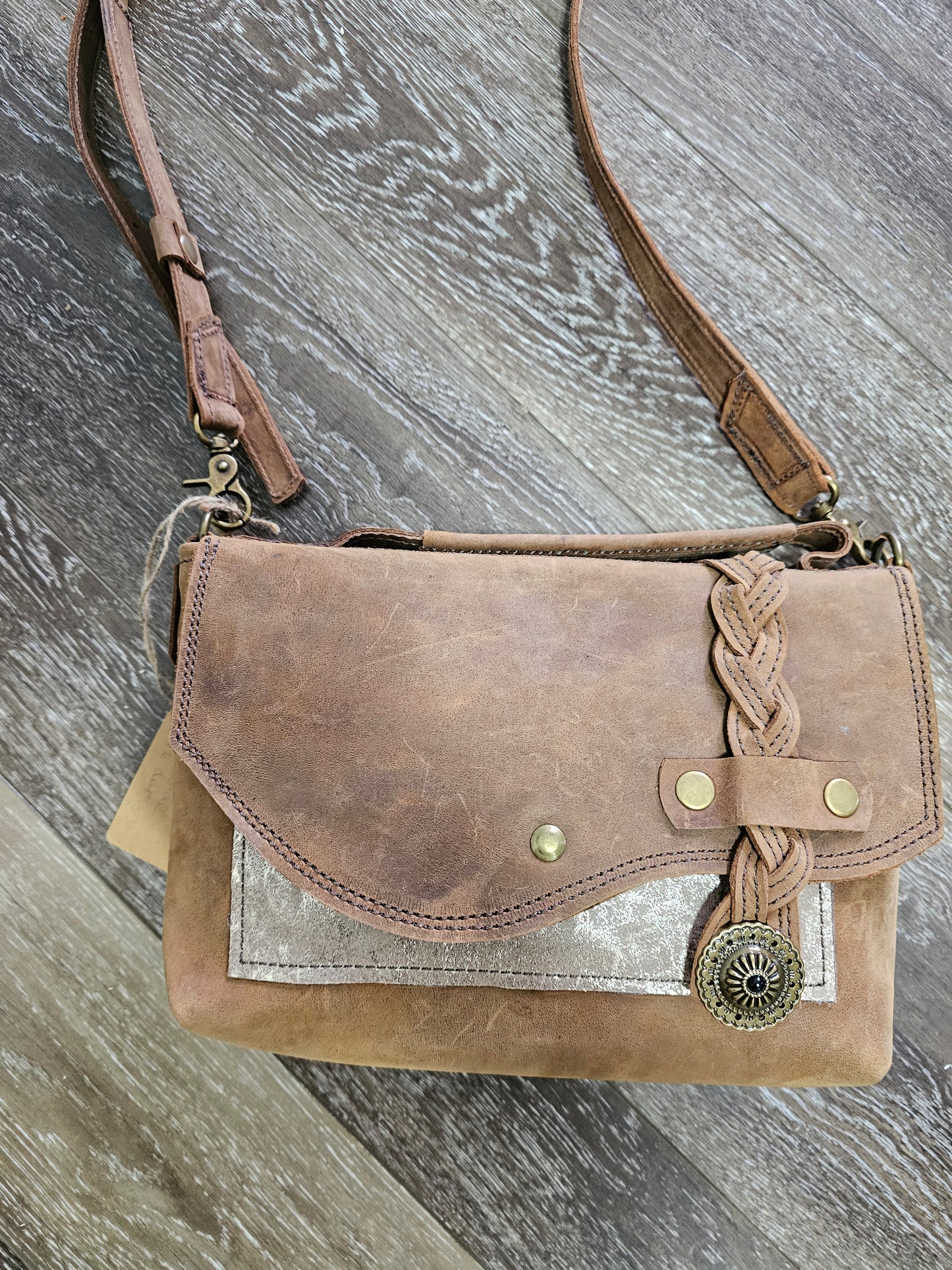 Autumn Braided Crossbody. Leather
