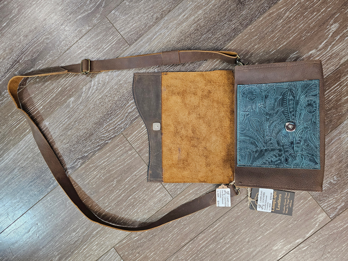 Emerald Crossbody with teal concho