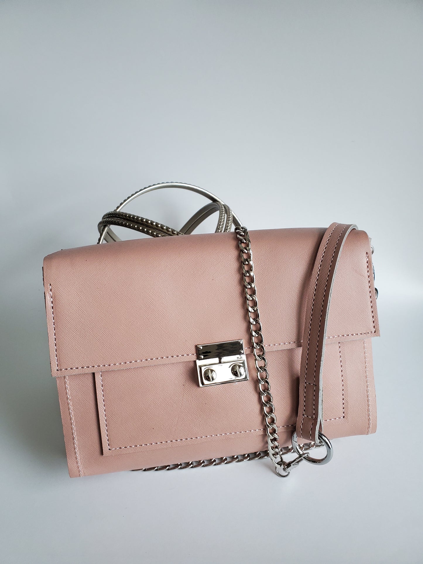 Light Pink Leather Bag Paige Crossbody