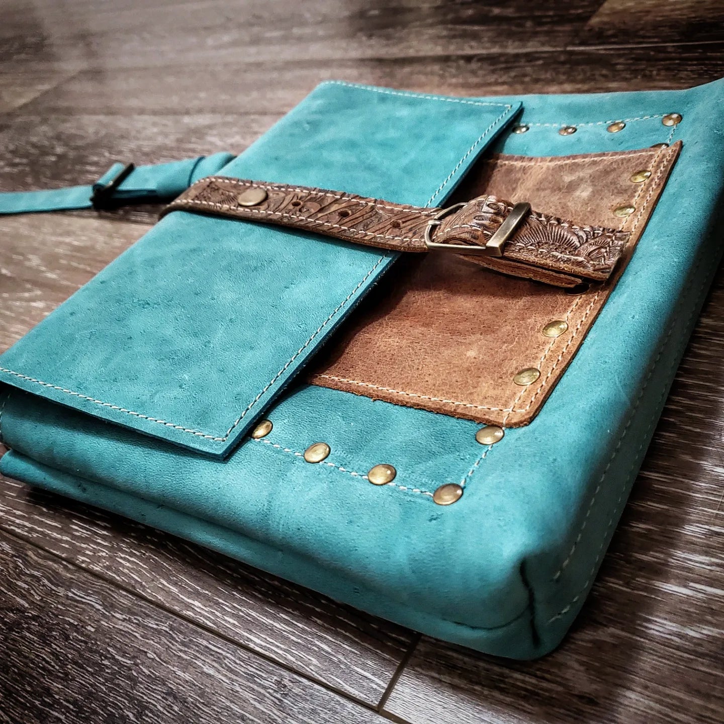 Cadence II in Turquoise crossbody or Bible Bag