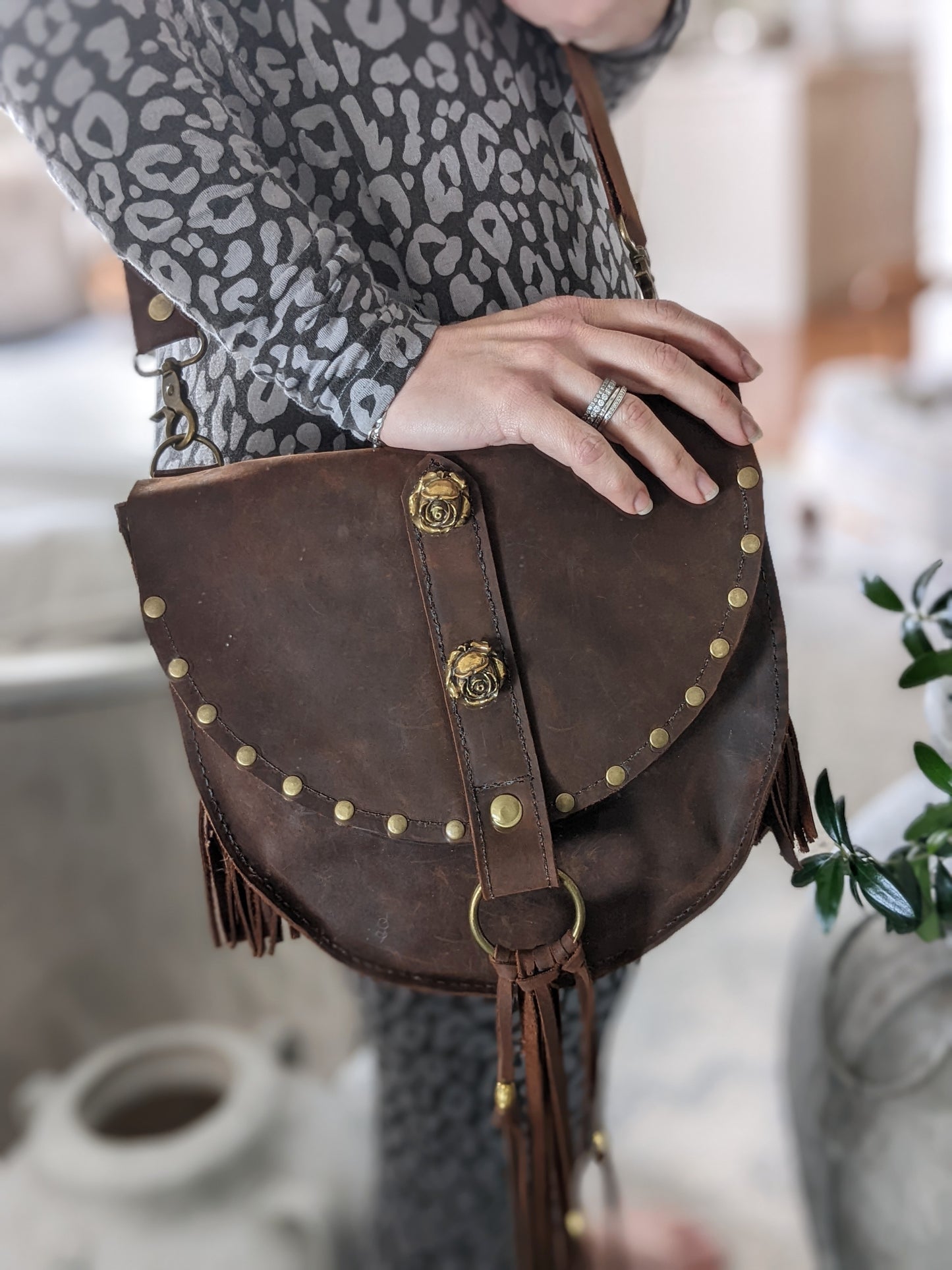Winchester Saddle Crossbody - Brass Rose