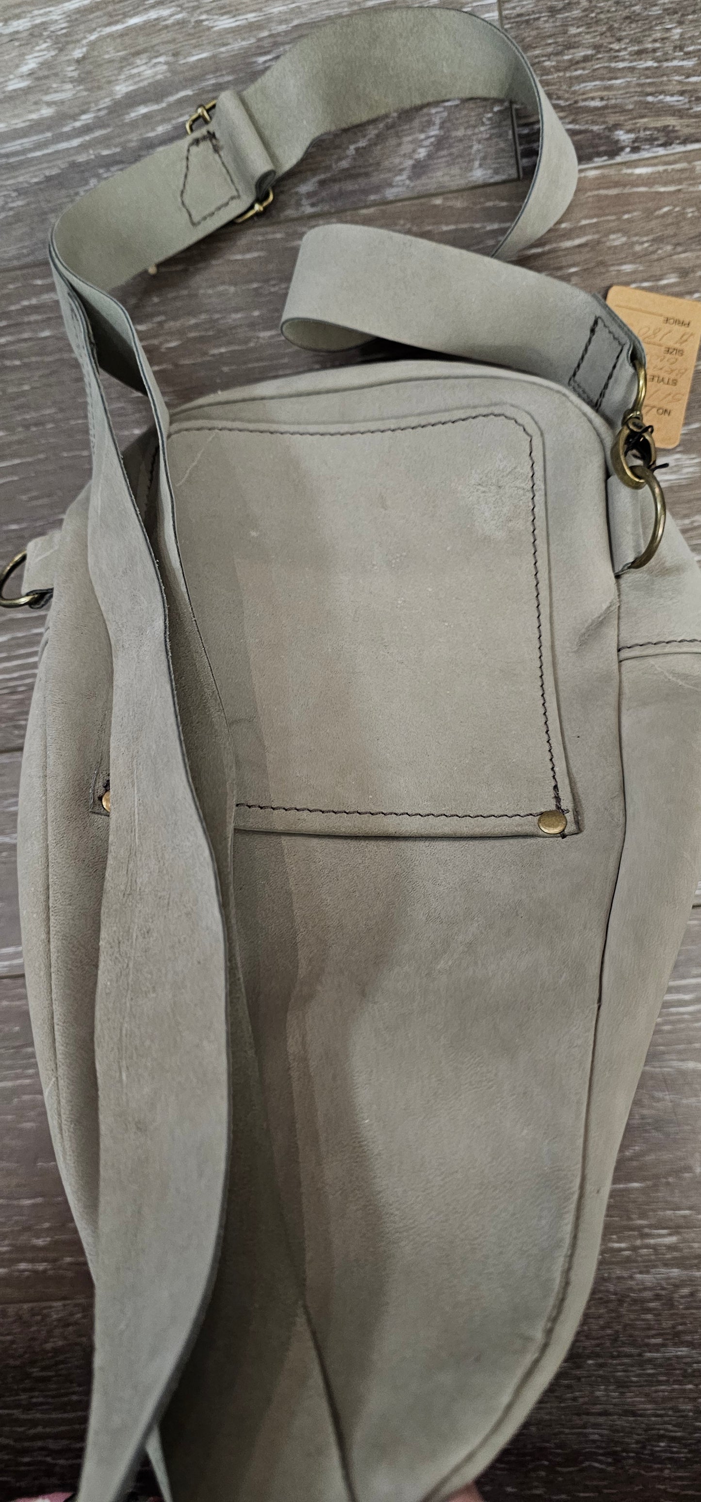 ** sale ** Moss colored  leather sling bag