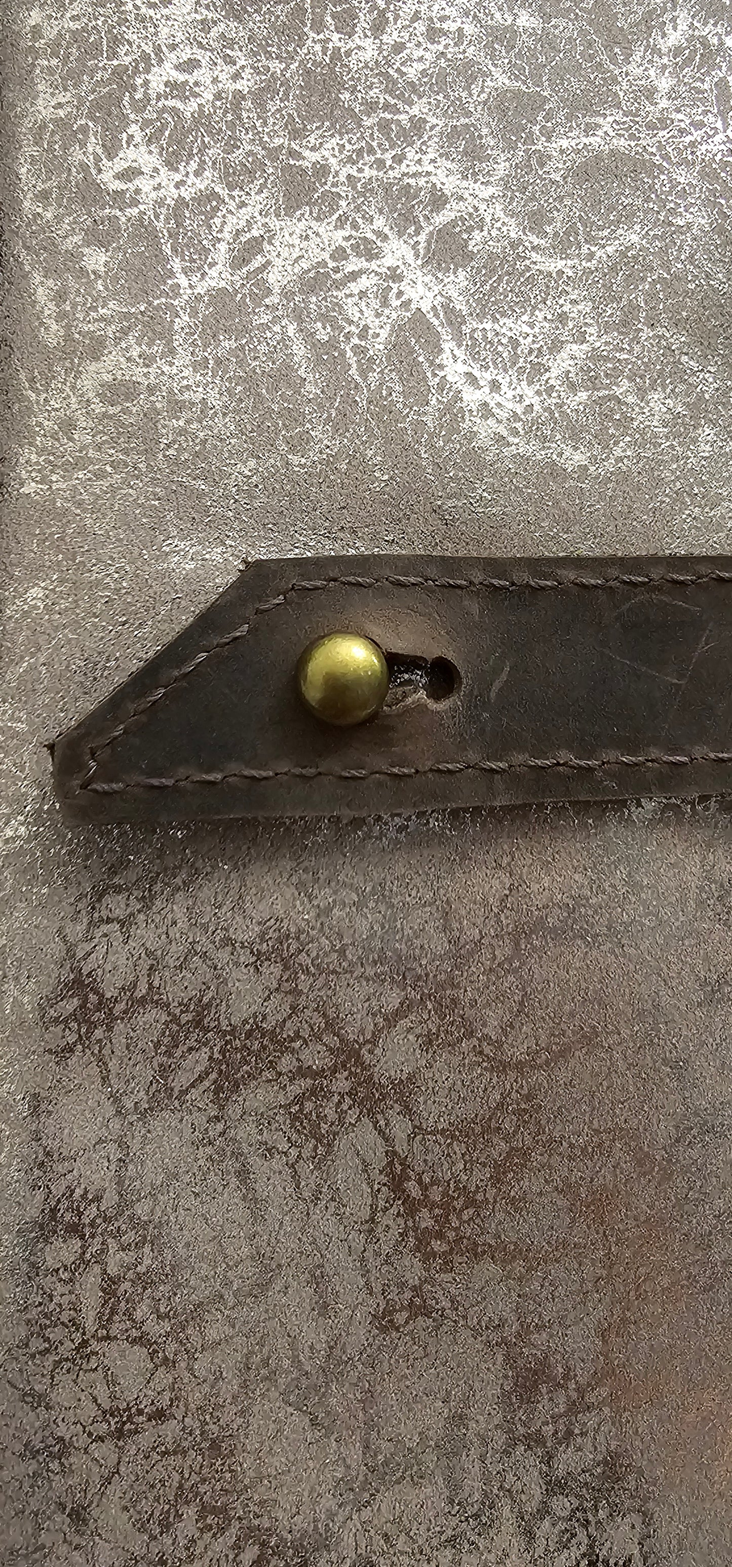 Essentials Pouch Wallet in Gold Foil and Brown Leather