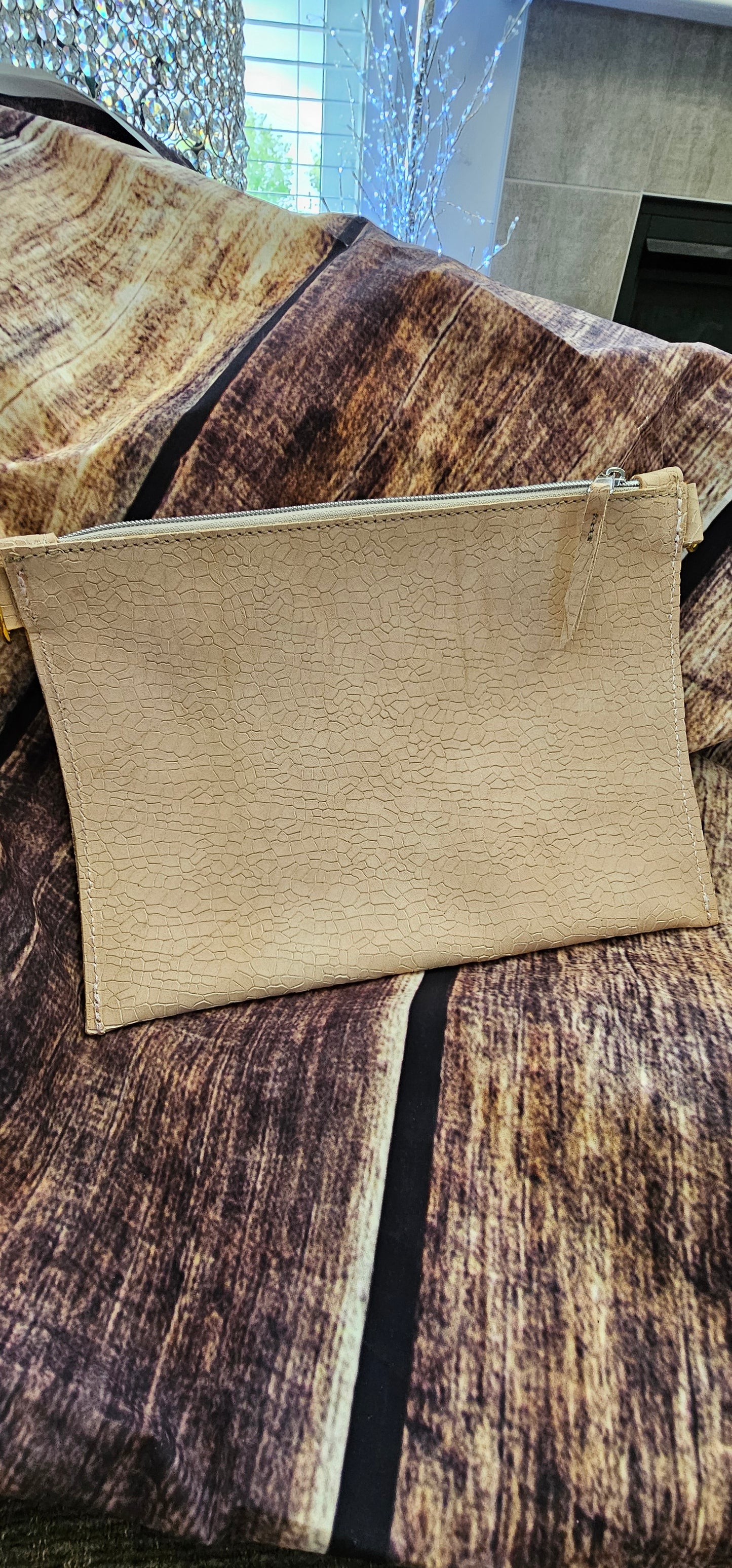 Italian crackle leather pouch