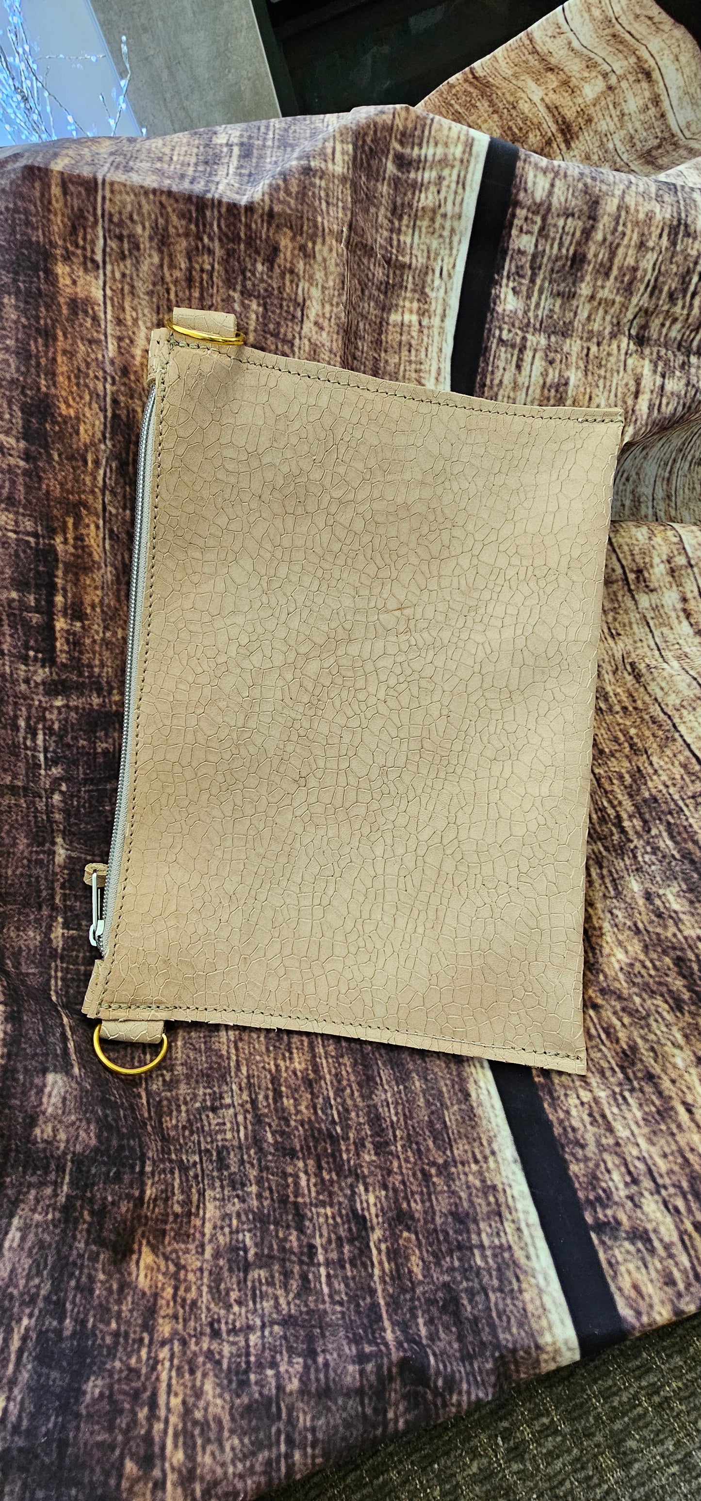 Italian crackle leather pouch