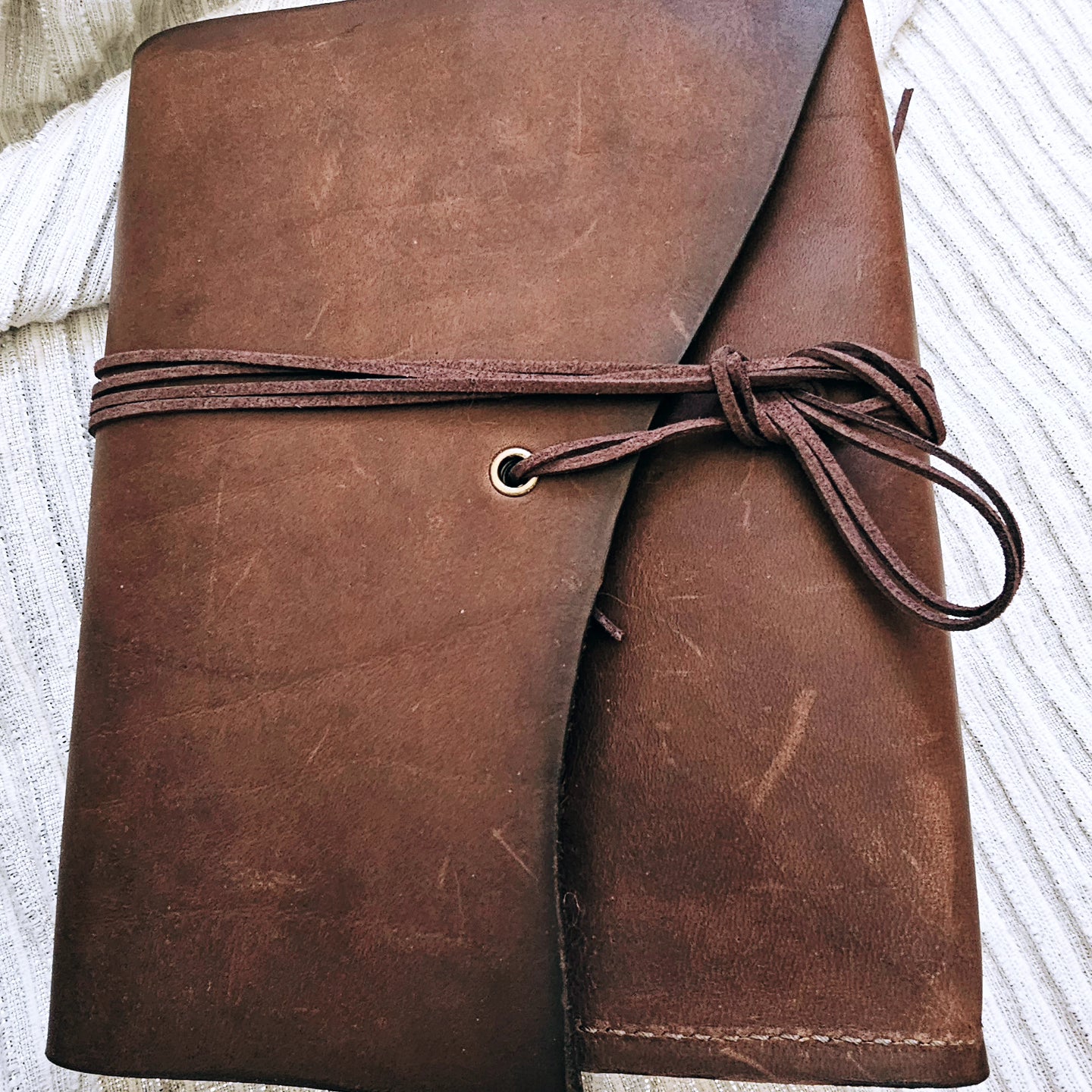 Bible Bag (oil Tan)  leather Wrap Closure