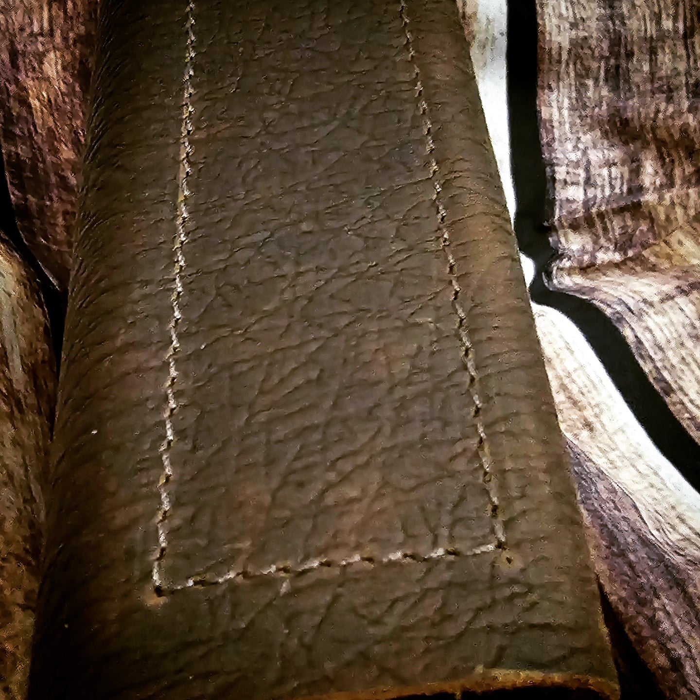 Dark Brown Shrunken embossed bible bag