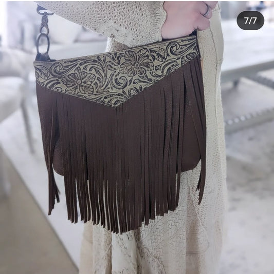 VALLEY Tassel Embossed  Purse Western Boho