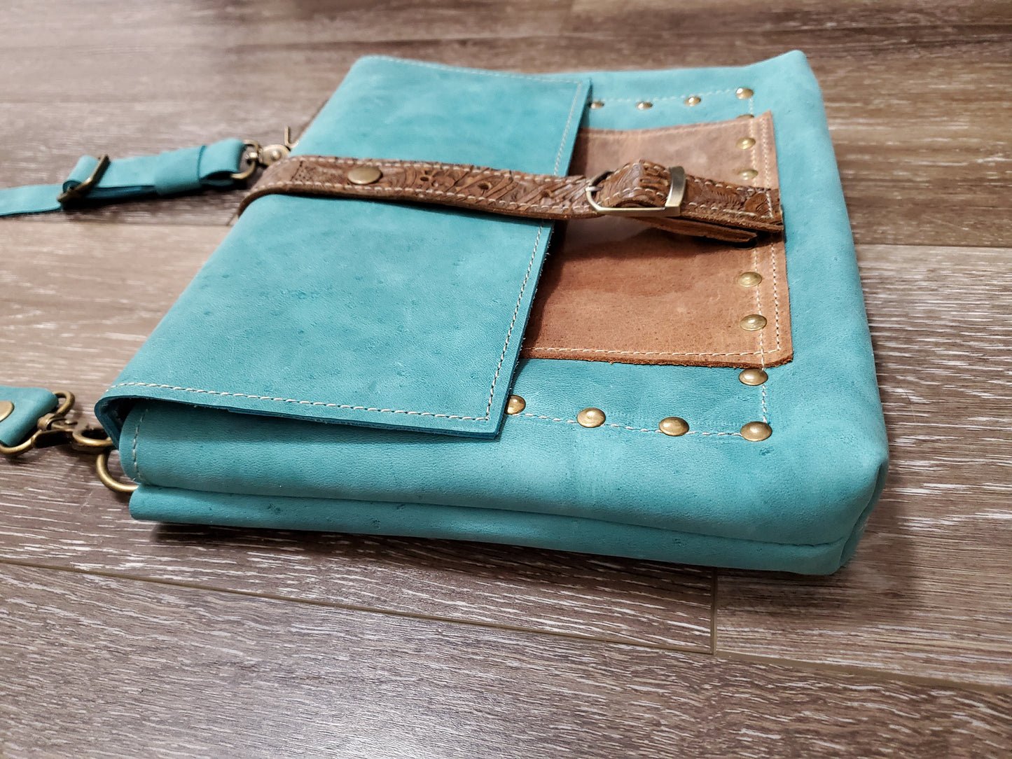 Cadence II in Turquoise crossbody or Bible Bag