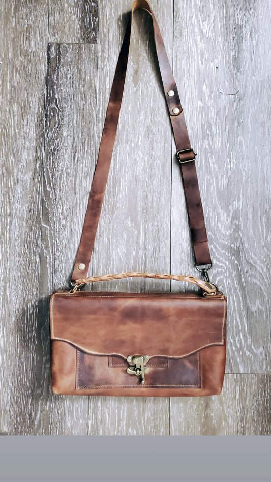 Reese Leather Crossbody, or Bible Bag