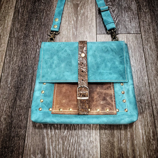 Cadence II in Turquoise crossbody or Bible Bag