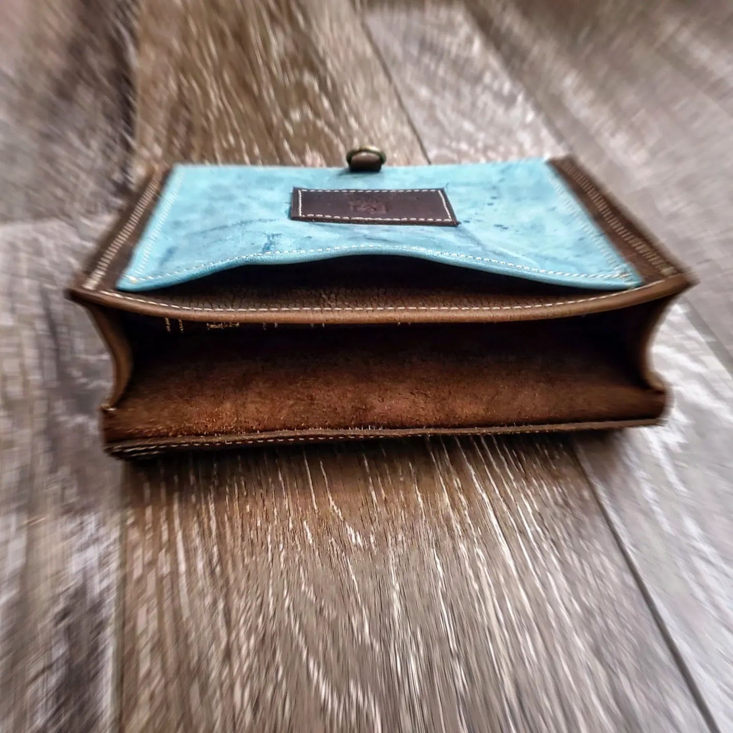 Brown and Turquoise Blue Mnt. Grathe bible bag